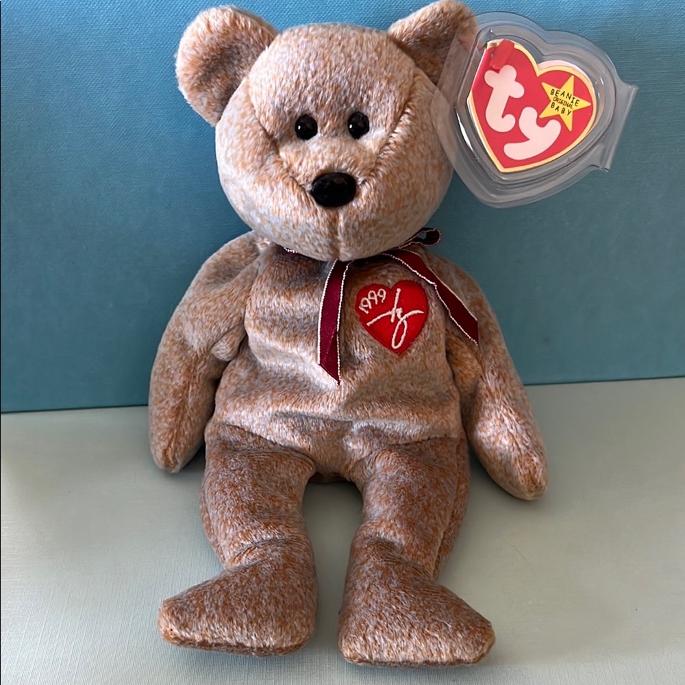 TY Brown 1999 Signature Bear Plush Toy with Tags - Picture 1 of 9